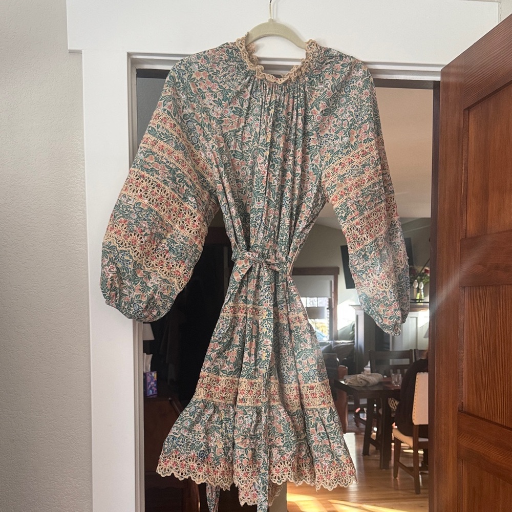 Ulla Johnson Floral Dress in Pink and Green